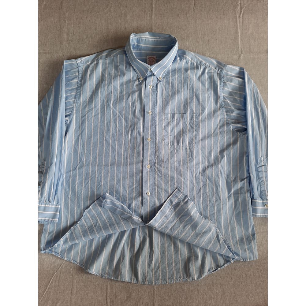 Brooks Brothers Men 2XL Madison Fit Stripe Dress Button Shirt Long Sleeve Cotton
